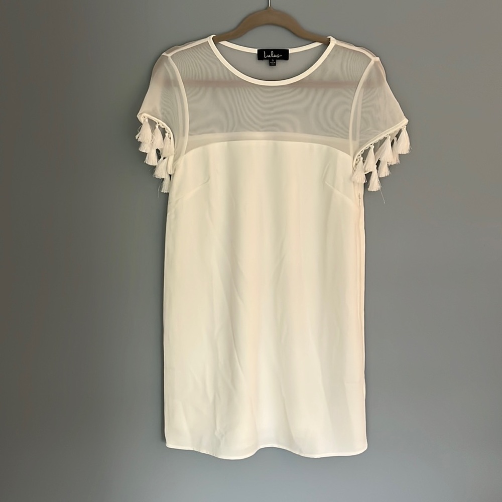 Lulus Iced Latte White Shift Dress Size Small